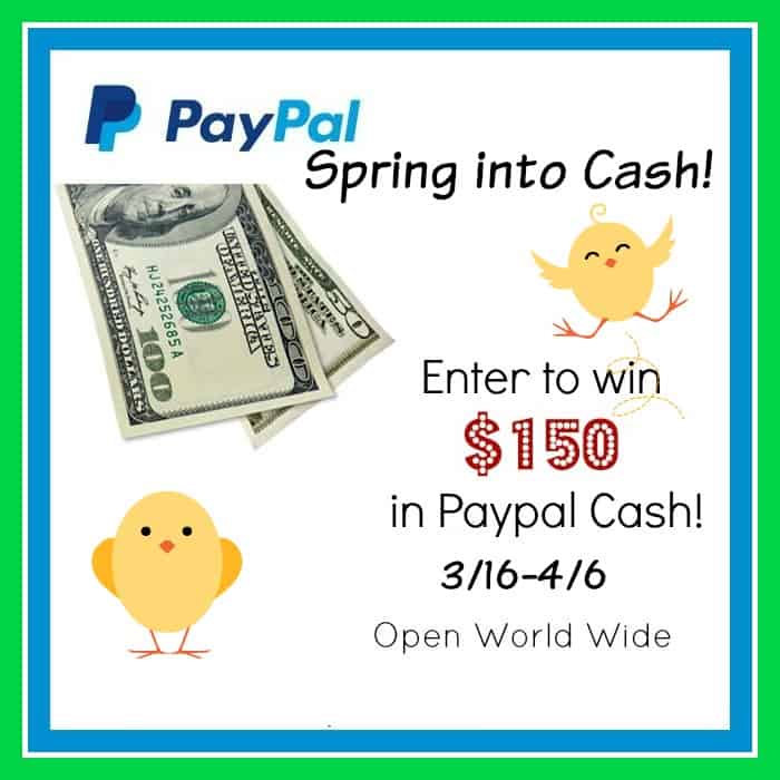 Spring Into Cash $150 Paypal Giveaway WW Ends 4/6