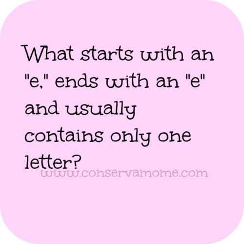 ConservaMom Riddle of the Day! ConservaMom