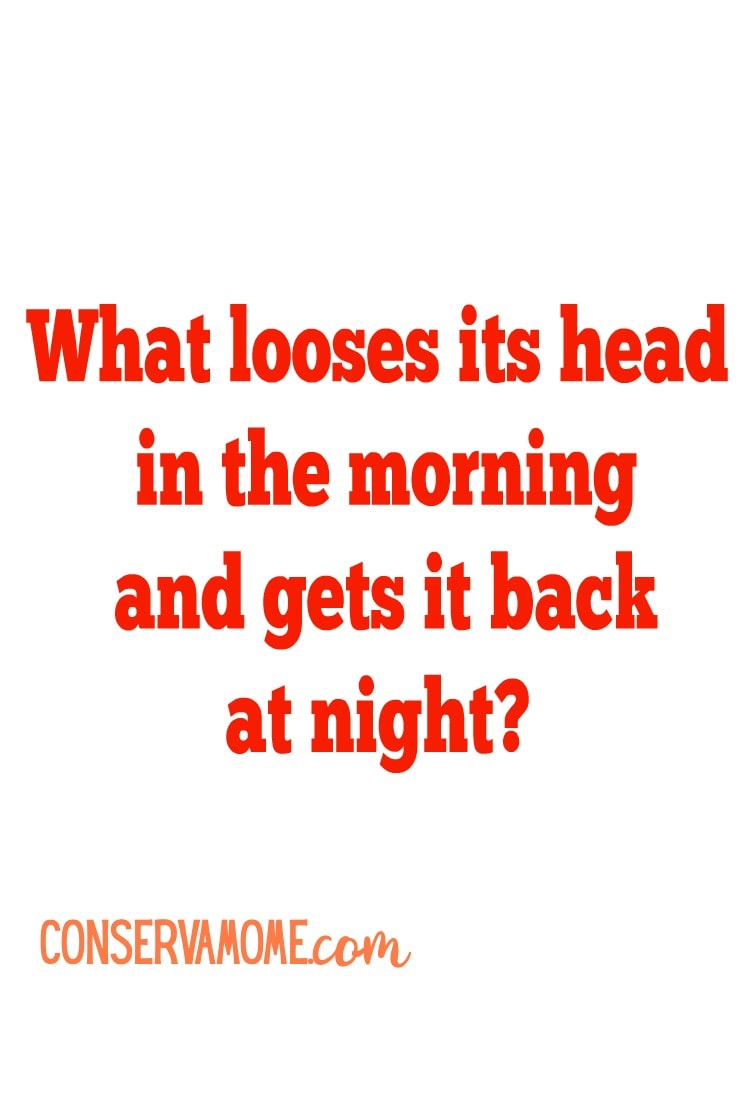 What looses its head in the morning and gets it back at night?
