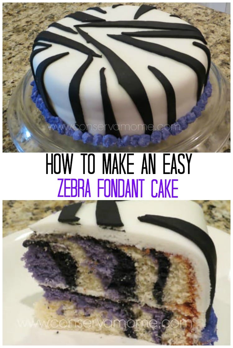 zebra fondant cake