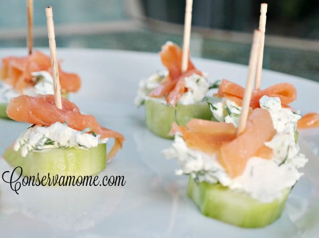 Smoked Salmon Cucumber bites - Low carb appetizer