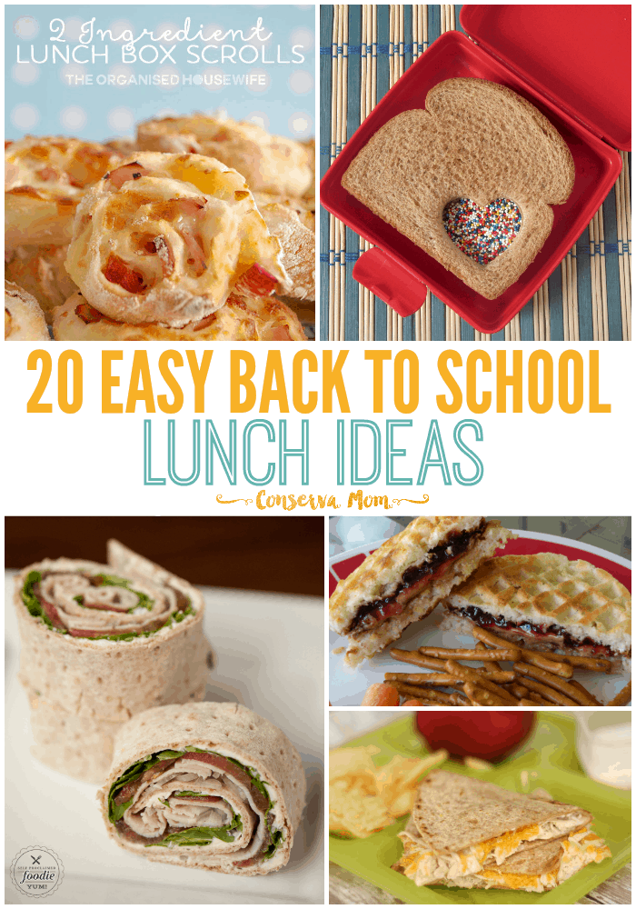 20 Easy Back To School Lunch Ideas - Conservamom