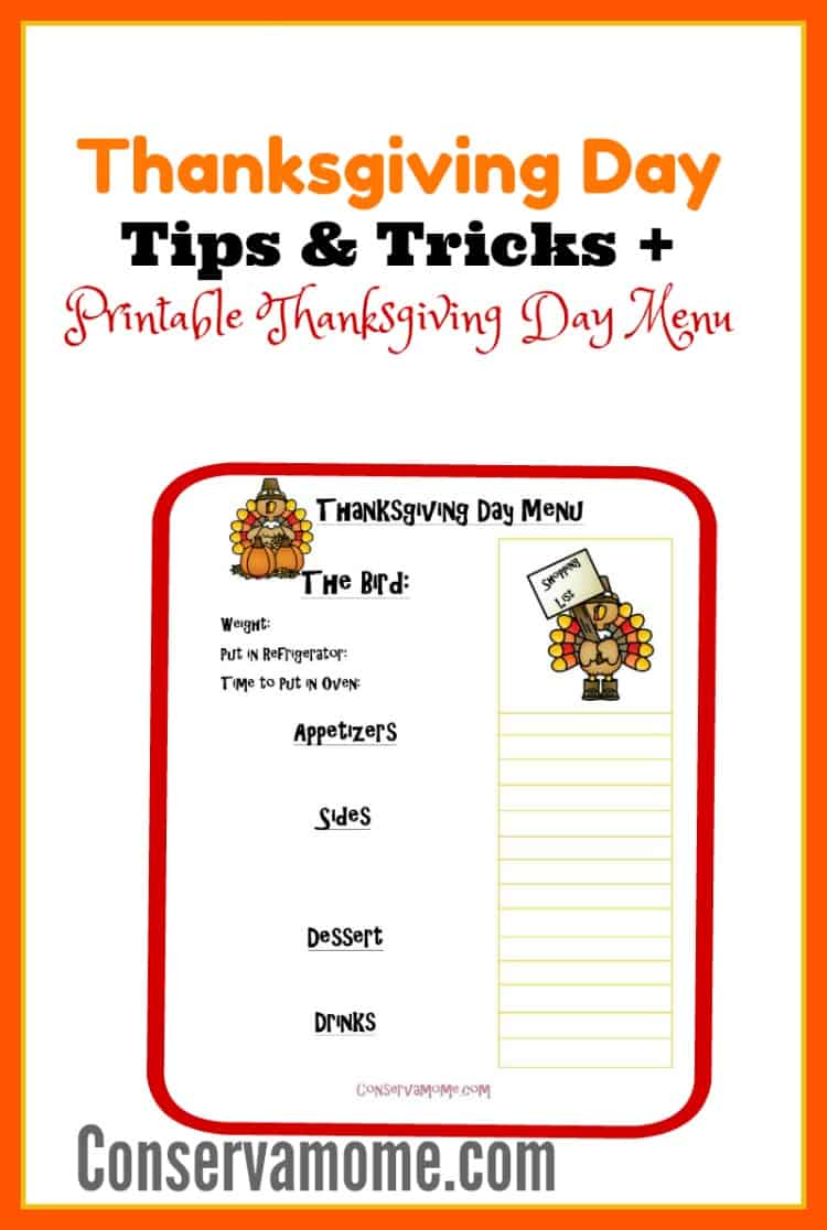 Simplify your Thanksgiving Prep with these Thanksgiving Day Tips & Tricks + Printable Thanksgiving Day Menu.