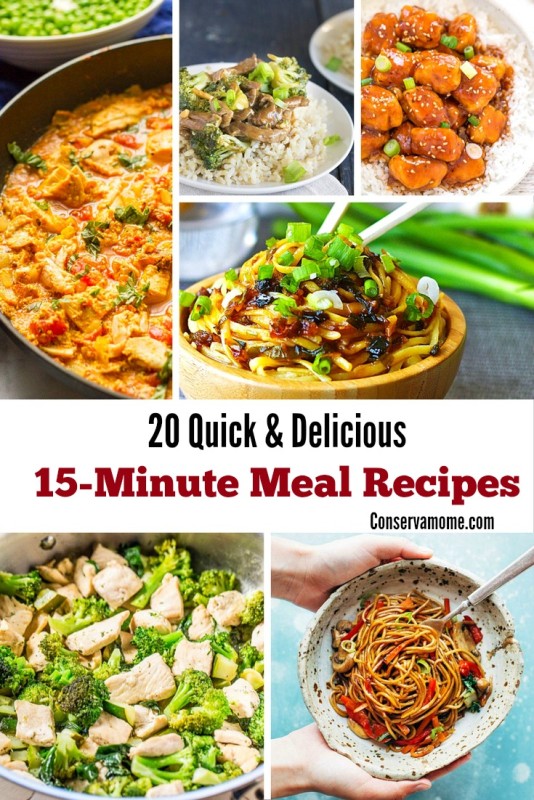 20 Quick & Delicious 15 Minute Meal Recipes - ConservaMom
