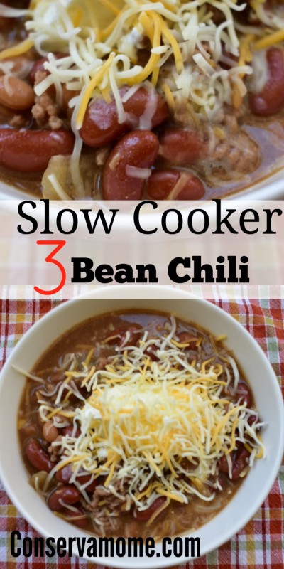 Slow Cooker 3 Bean Chili Recipe Conservamom 7115