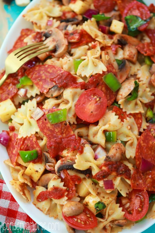 Fast & Easy Pizza Pasta Salad : The perfect Summer Salad Recipe