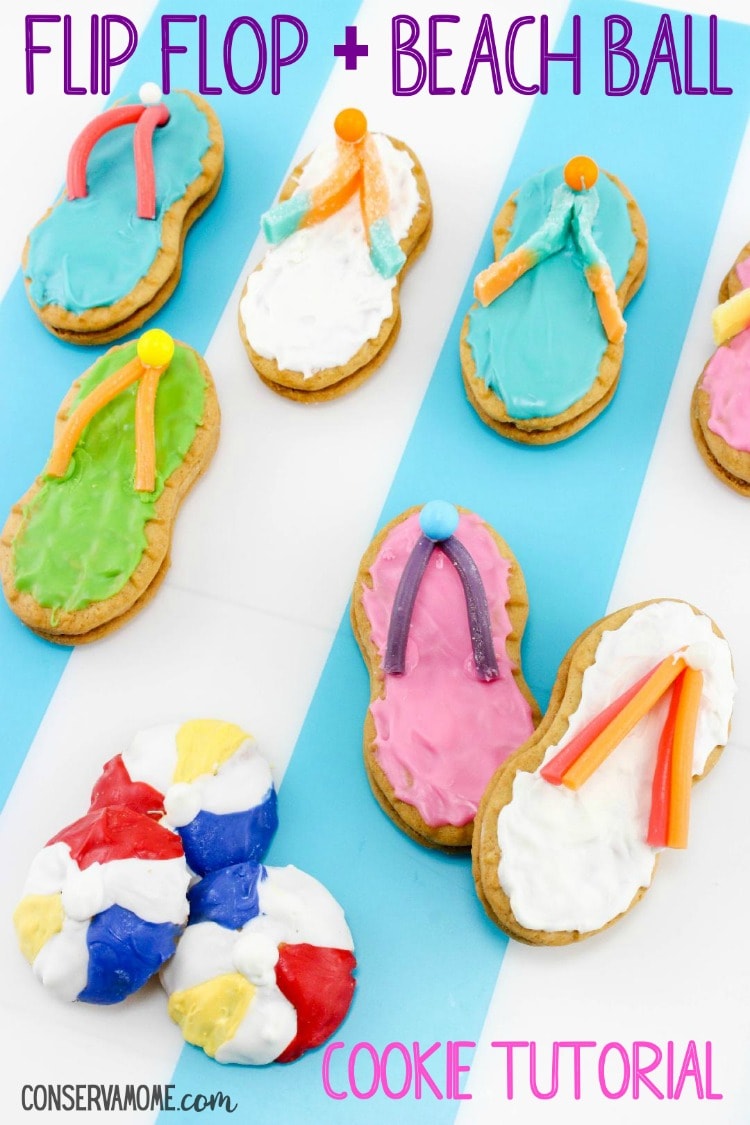 flip flop & beach ball cookies