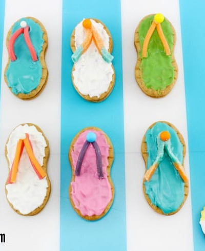 Summer fun cookies : Flip flop & Beach ball cookies