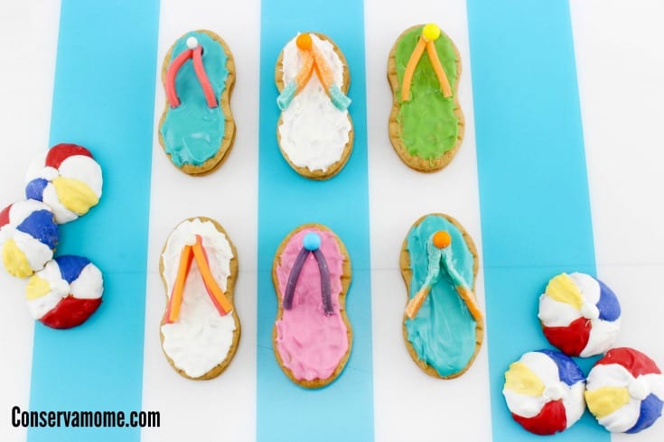 flip flop & beach ball cookies