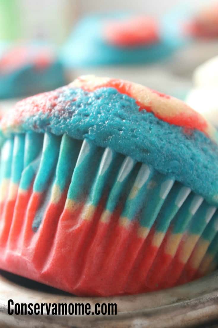 red white and blue Cupcakes