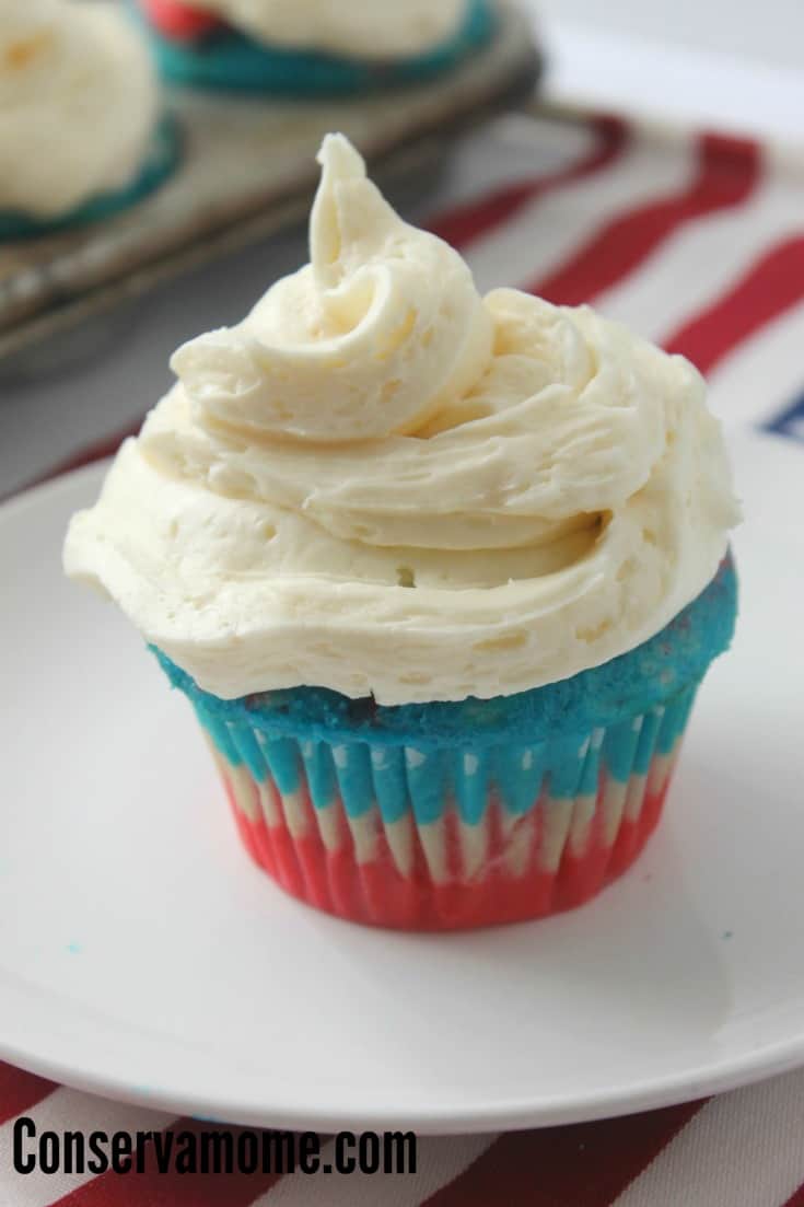 Red White & Blue Layered Cupcakes