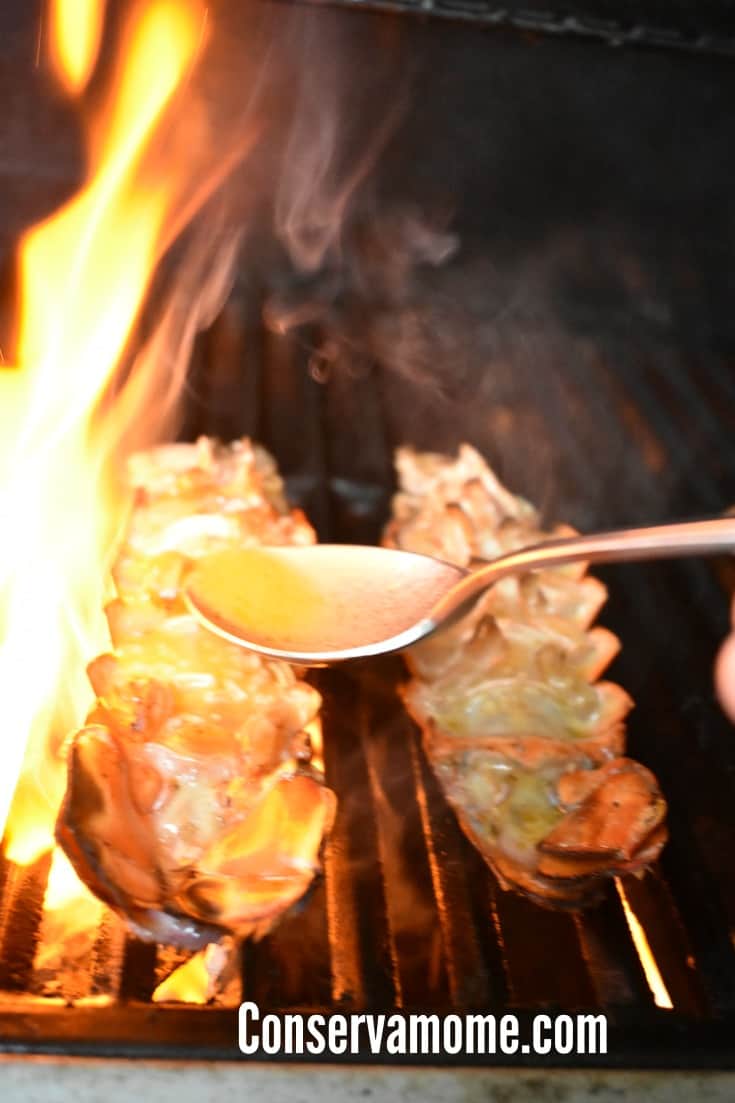 grilling a lobster tail