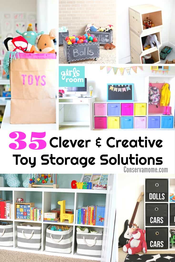 Toy Storage just got a whole lot easier with this round up of 35 Clever and Creative Toy Storage Solutions for your home. 
