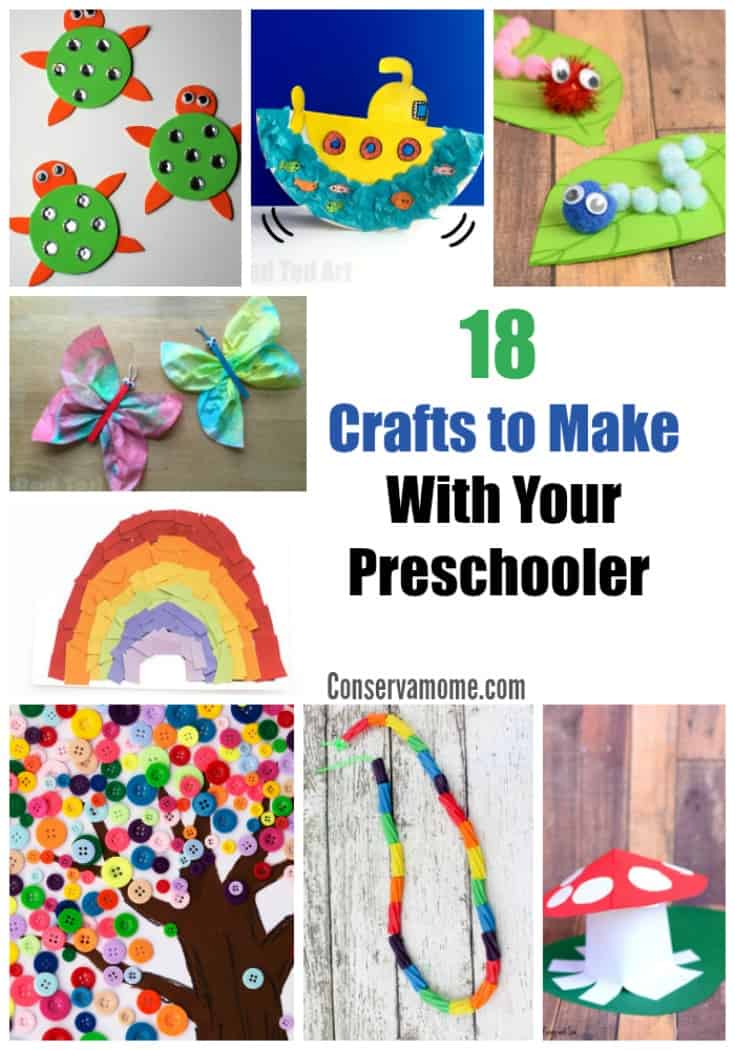 Preschoolers can keep you busy and coming up with fun activities can be tough. Here are 18 Crafts to Make with Your Preschooler the perfect round up of fun Preschool Crafts!