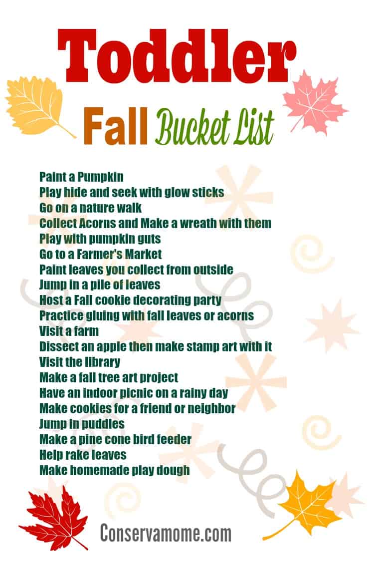 Just because the weather is cooler doesn't mean it's time to head indoors. There's still fun to be had! Check out Ideas for Fall Fun with a Toddler. 