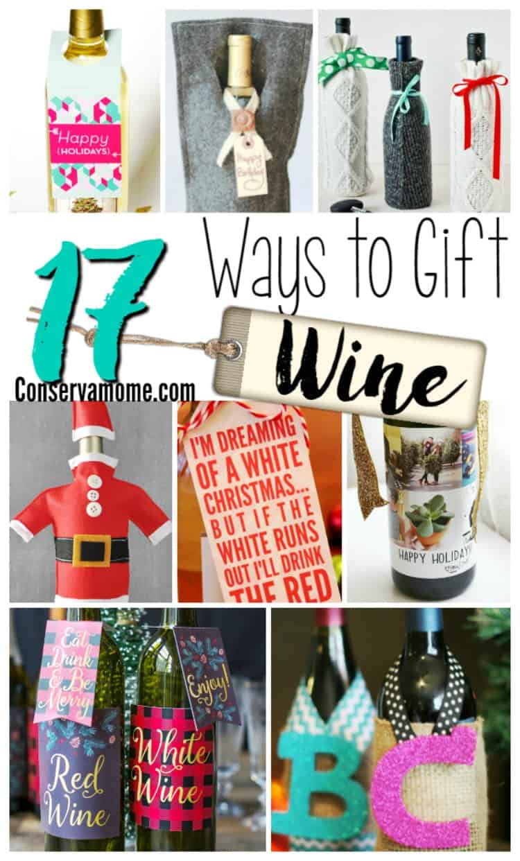 Check out these 17 fun ways to gift wine. Perfect as a Holiday gift or fun Holiday Party! 