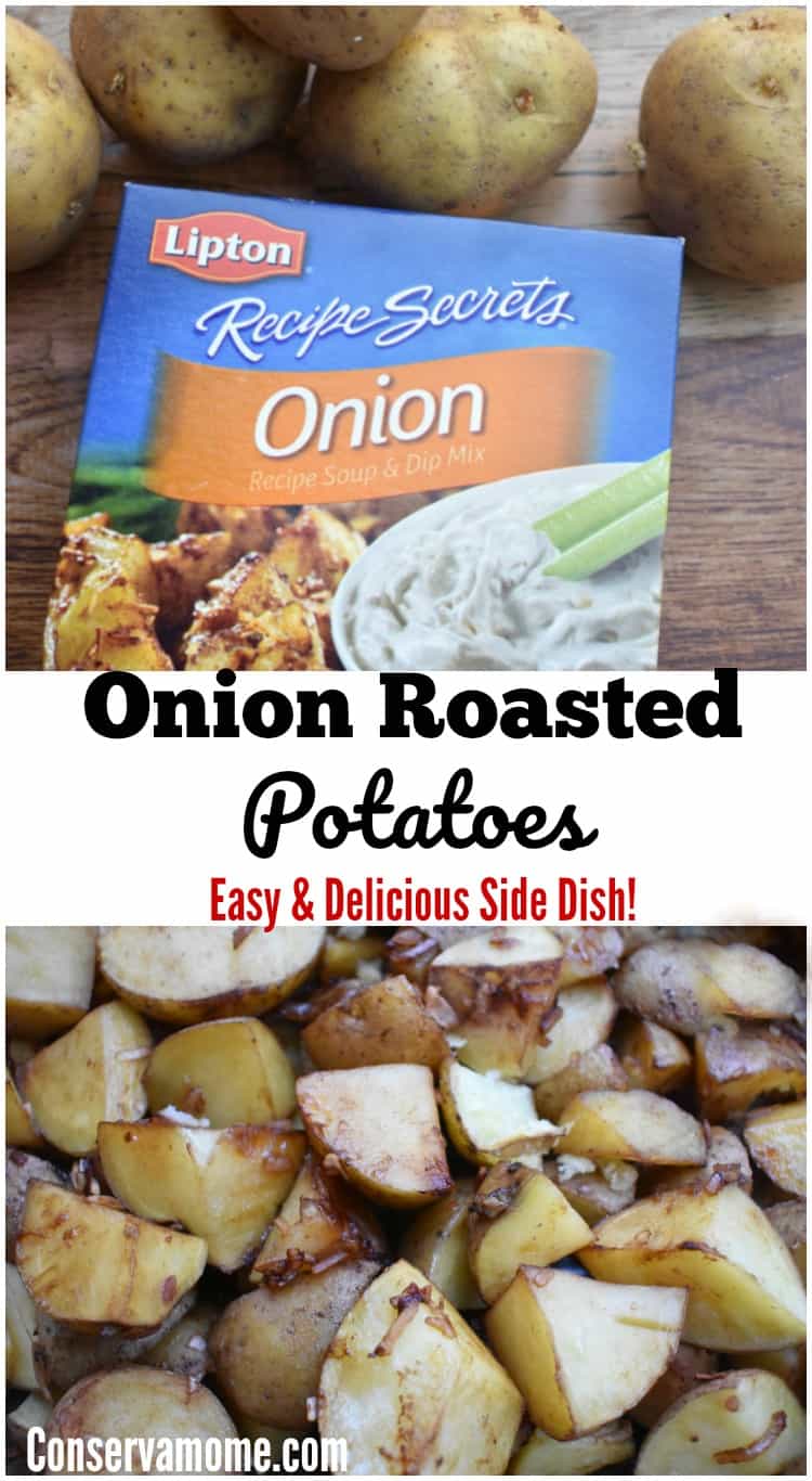 Conservamom Onion Roasted Potatoes Easy And Delicious Side Dish Mixitupmonday Conservamom