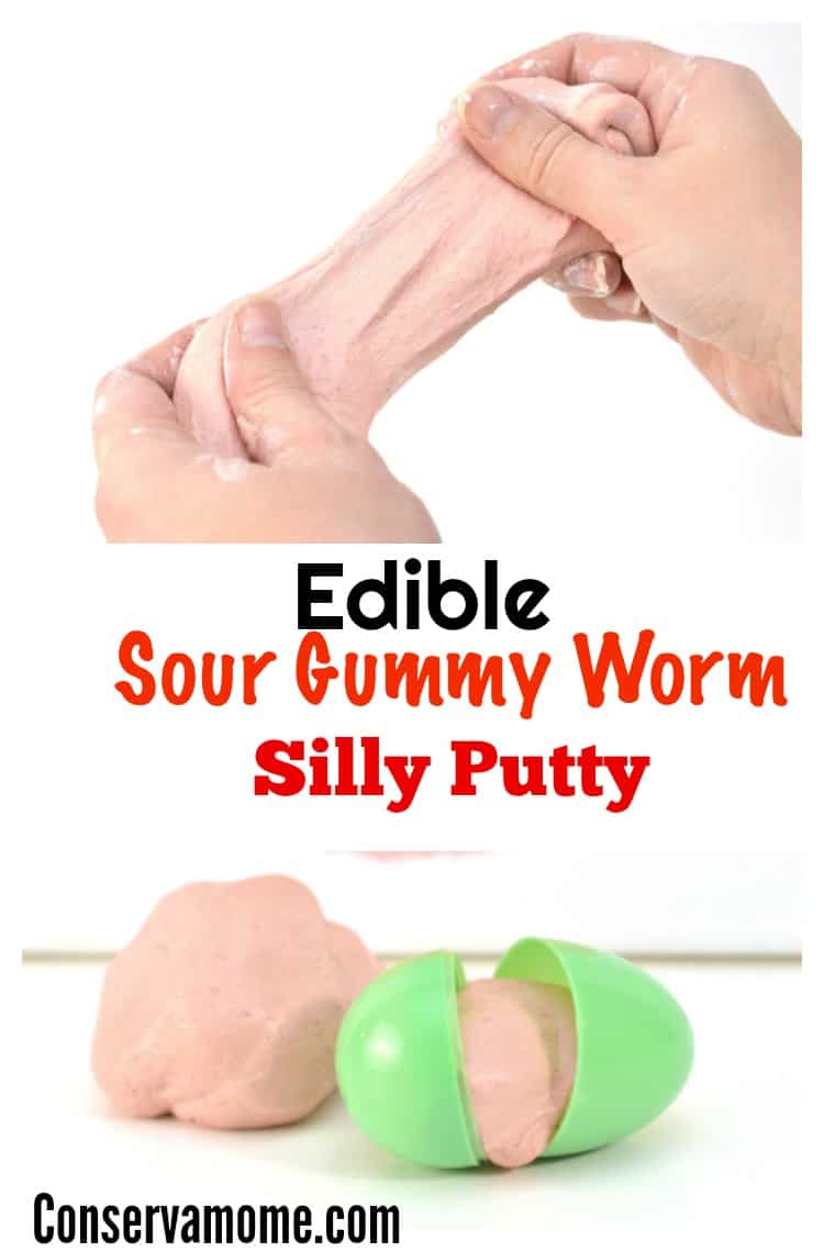 This fun and easy Edible Sour Gummy Worm Silly Putty recipe will give your little ones hours of safe fun! Check out how easy it is to make  this edible silly putty recipe. 