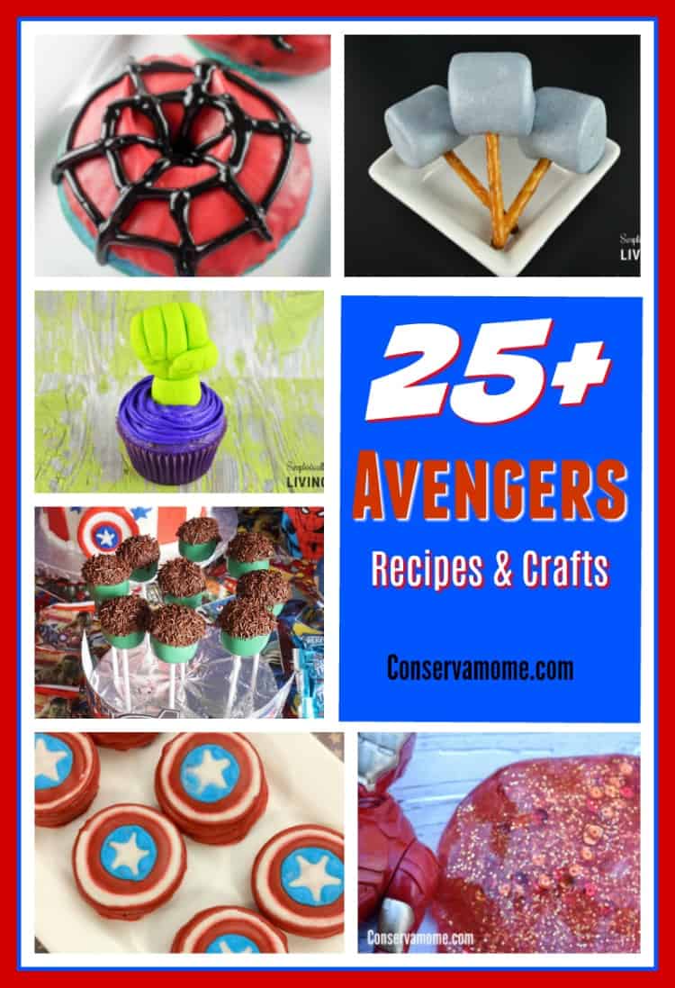 Do you love the Avengers? Here's a fun round up of Avengers Recipes & crafts perfect for any party, movie viewing party or just for fun!