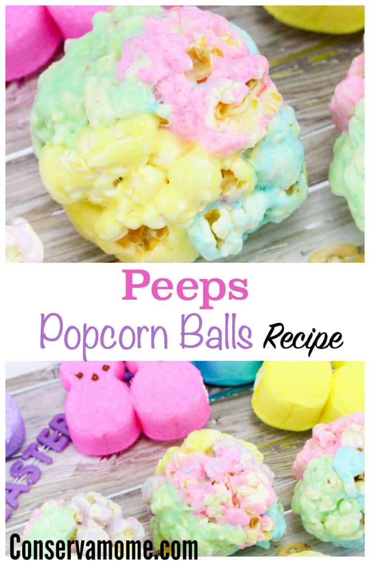 Looking for a fun and delicious sweet and salty snack? Check out this easy to make recipe for Peeps Popcorn balls. 