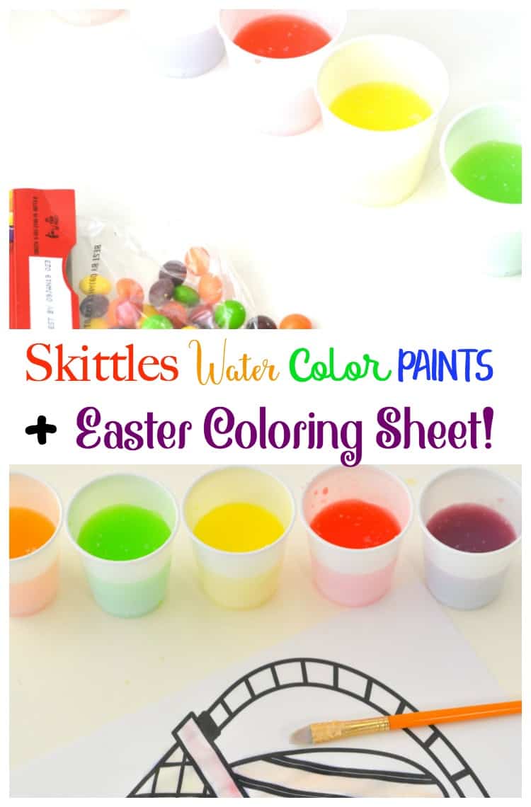 Get your little one's creativity going with Skittles Water Color Paints + Easter Coloring Sheet. This is a fun activity for all ages that will give them hours of creative fun!