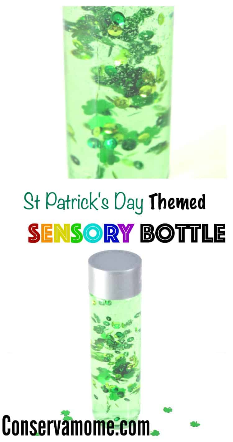 This St.Patrick's Day Themed Sensory Bottle Tutorial will give your little ones (or big ones) hours of soothing fun. Check out how easy it is to make this sensory bottle!