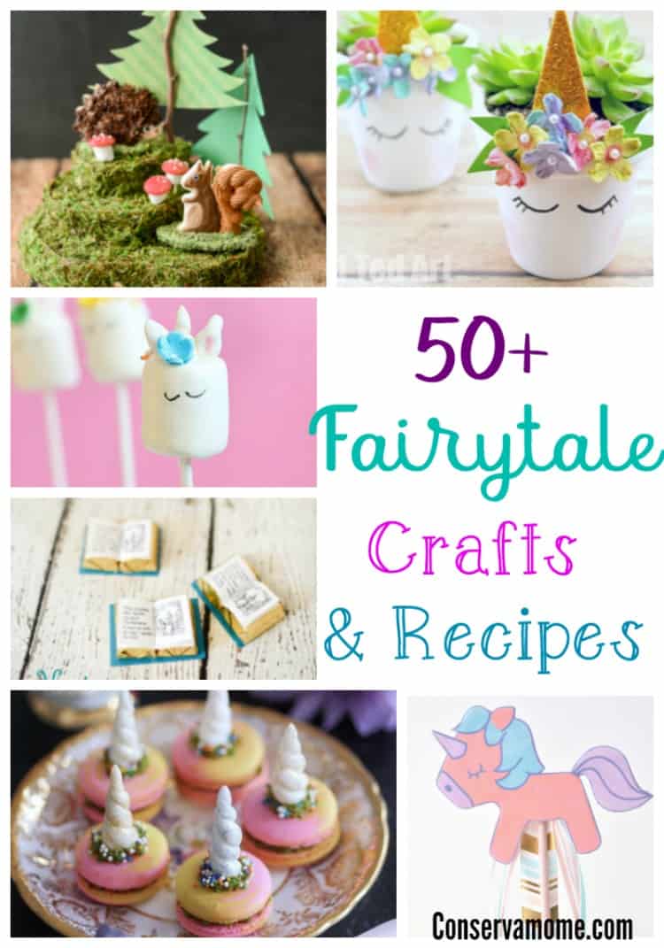 Check out a fun round up of 50+Fairytale Crafts & Recipes that are both magical and fun! Perfect for a party, afternoon or just because! 