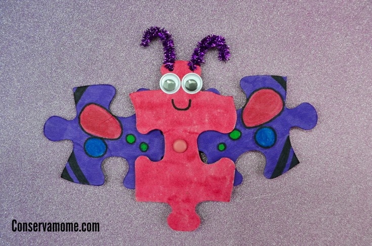 Butterfly Puzzle Craft with Flapping wings- An Easy Spring Craft!