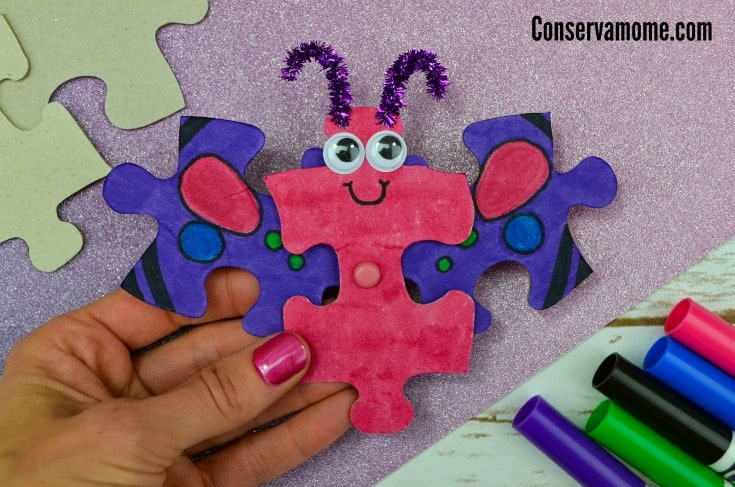 Butterfly Puzzle Craft with Flapping wings- An Easy Spring Craft!