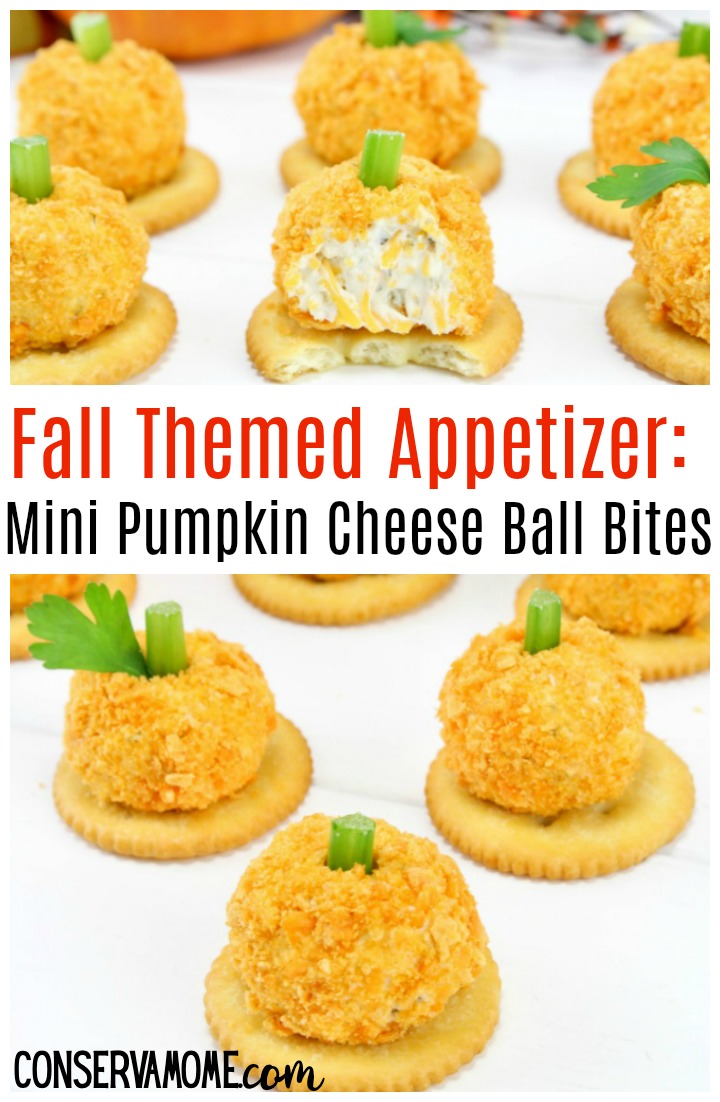 Fall Themed Appetizer: Mini Pumpkin Cheese ball bites
