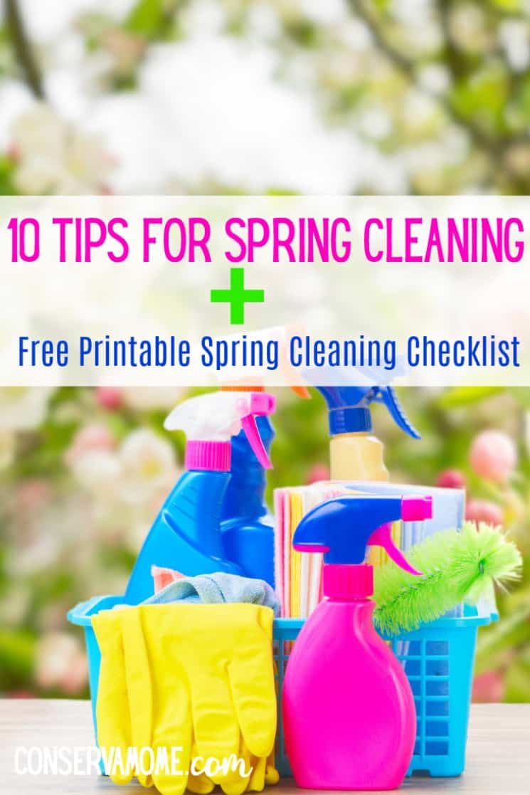 Spring is finally here! Check out 10 Tips for Spring Cleaning + Free Printable Spring Cleaning Checklist and get your house organized and ready for gorgeous weather! 