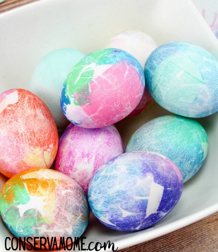 Tissue Paper Dyed Easter Eggs : A Unique Easter Egg Dying Tutorial.