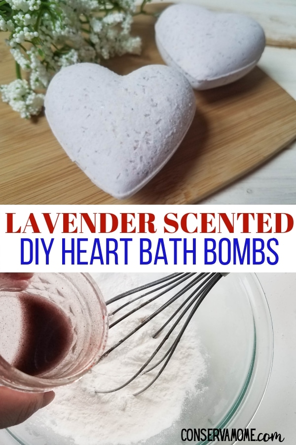 Lavender scented DIY heart bath bombs