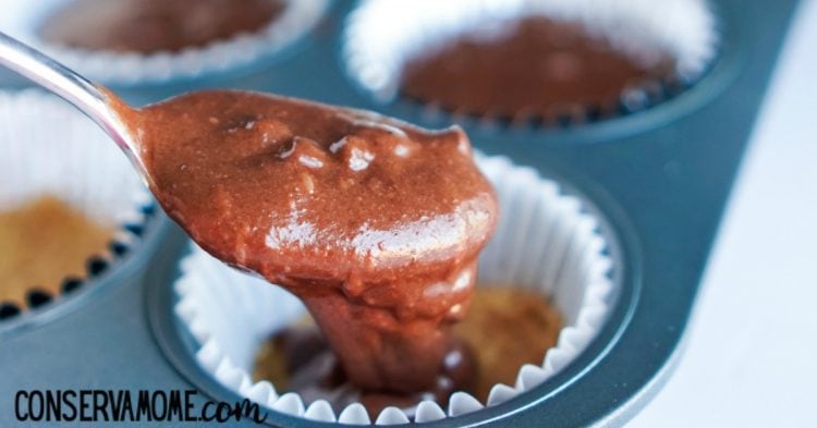 adding in the brownie batter