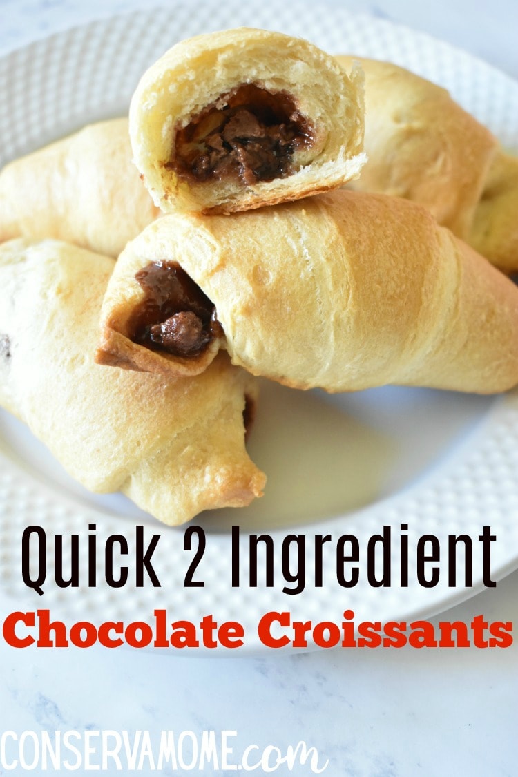 2 Ingredient Chocolate Croissants -Made in under 20 minutes!