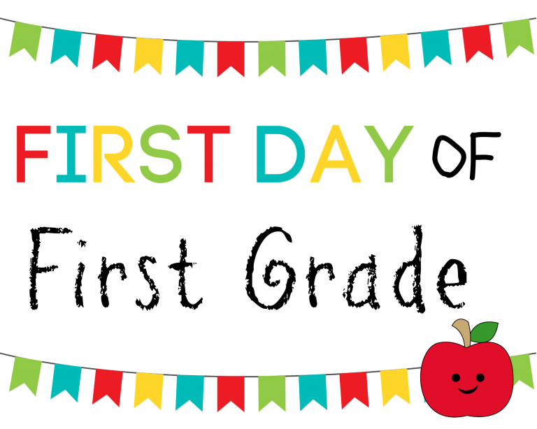 Free Printable First Day of School Signs PreK-12th Grade - ConservaMom