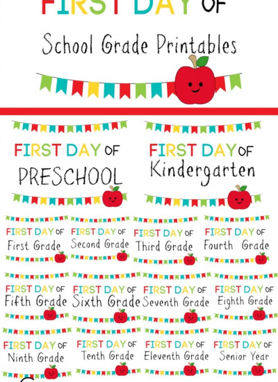 First day of school printable