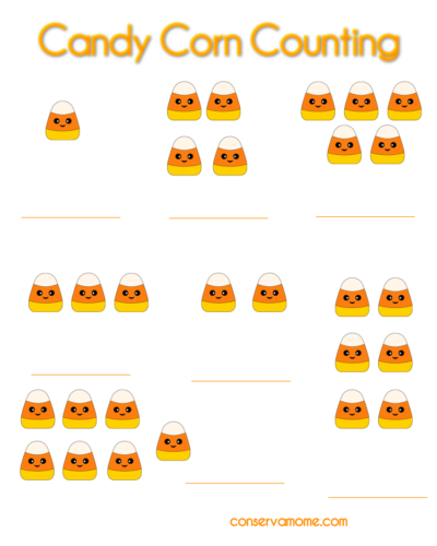 ConservaMom - Candy Corn Counting : A Hands On Preschool Fall Math Activity