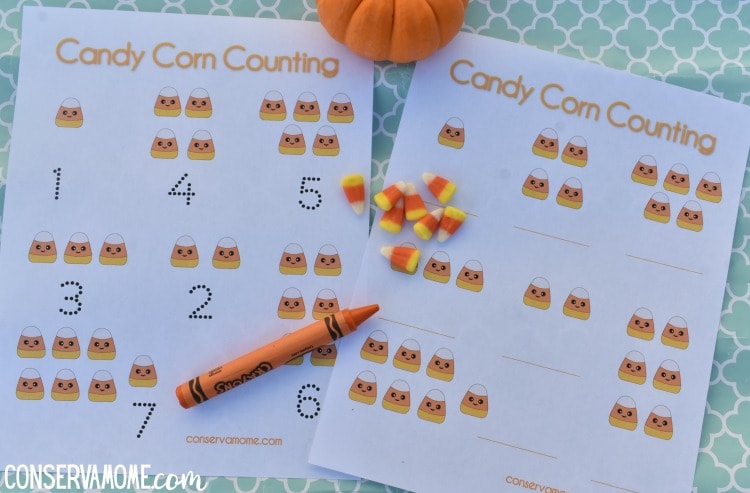 ConservaMom - Candy Corn Counting : A Hands On Preschool Fall Math Activity