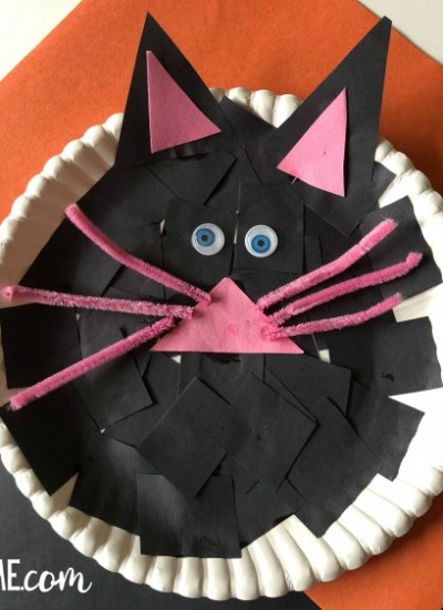 Black cat paper plate fun