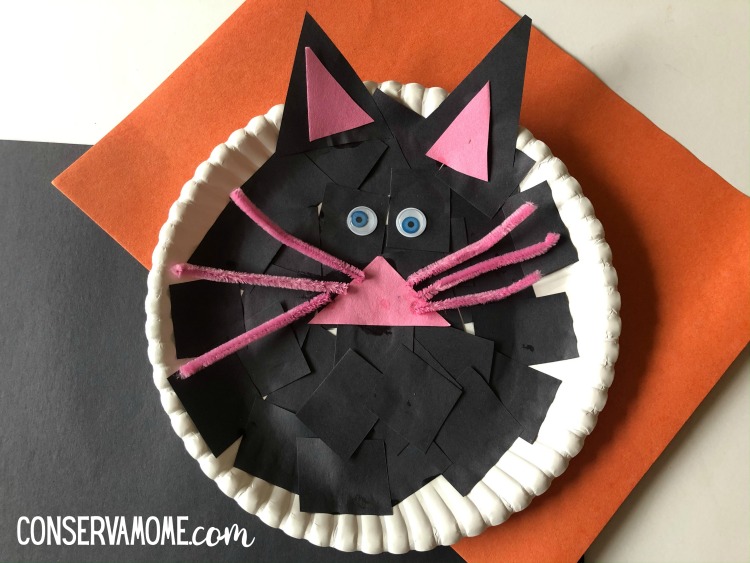 Black cat paper plate fun