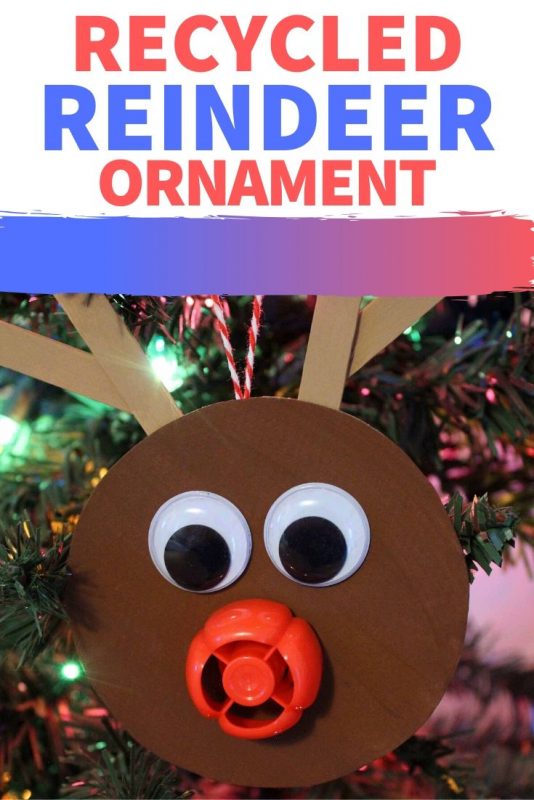recycled reindeer ornament