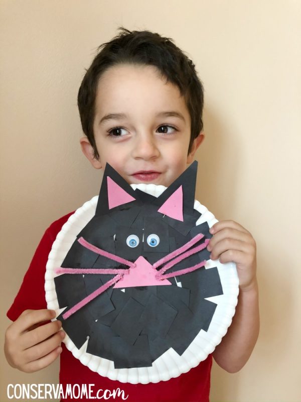 Black Cat Paper Plate Craft A :preschool Halloween Activity