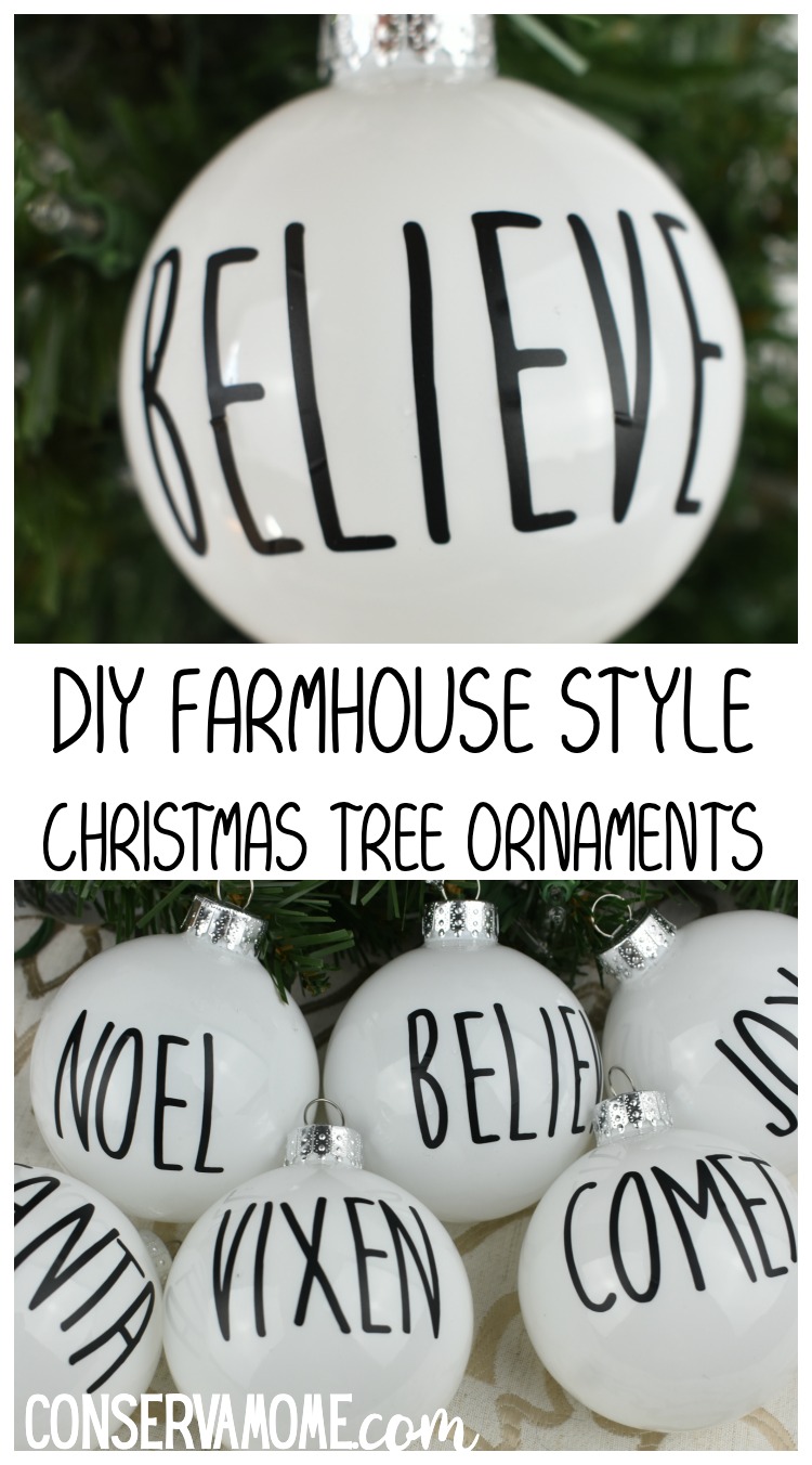 DIY Farmhouse Style Christmas Tree ornaments