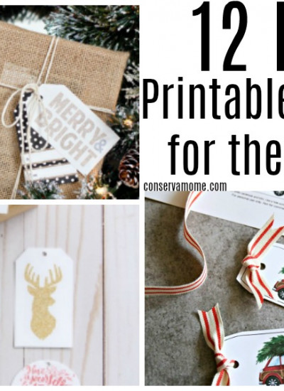 12 DIY Printable Gift Tags for the Holidays