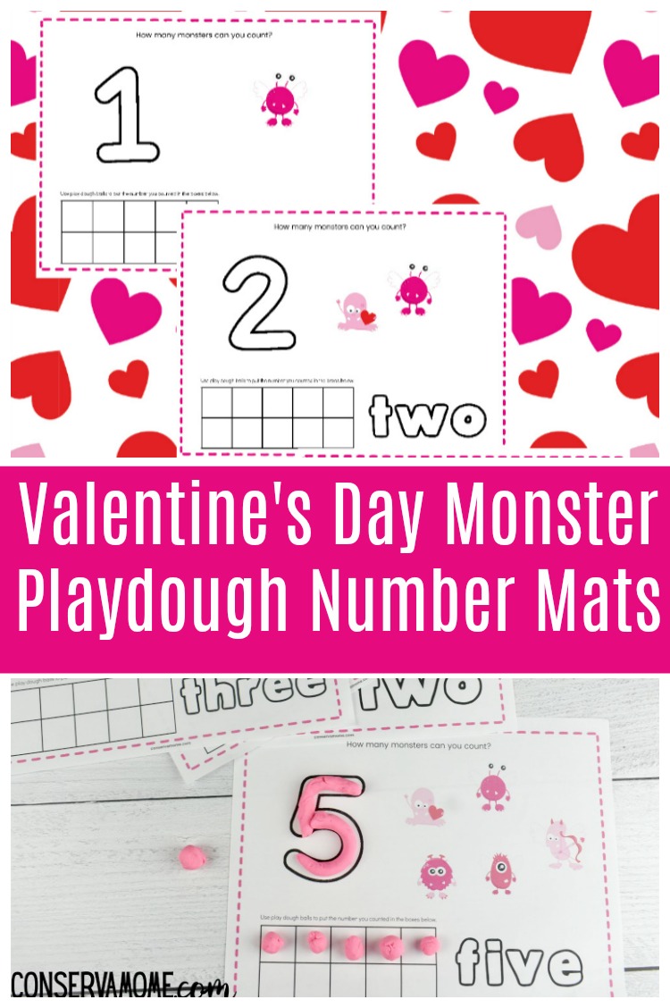 Valentine's Day Number playdough mat