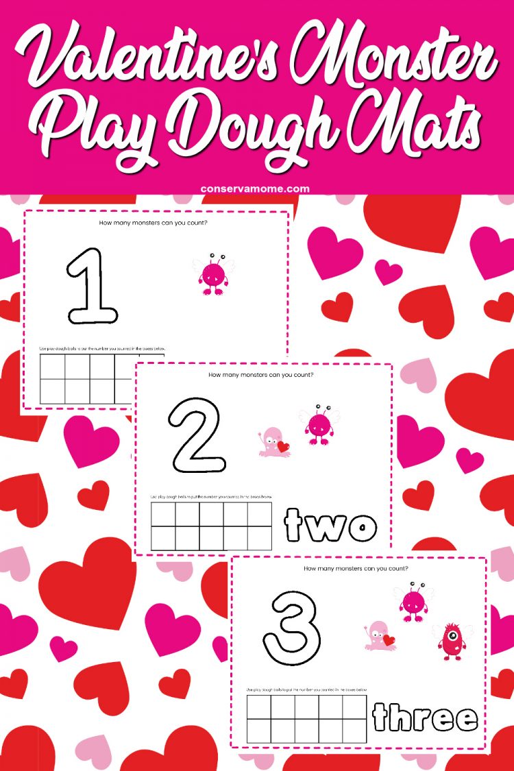 Valentine's Day Monster Playdough Mat