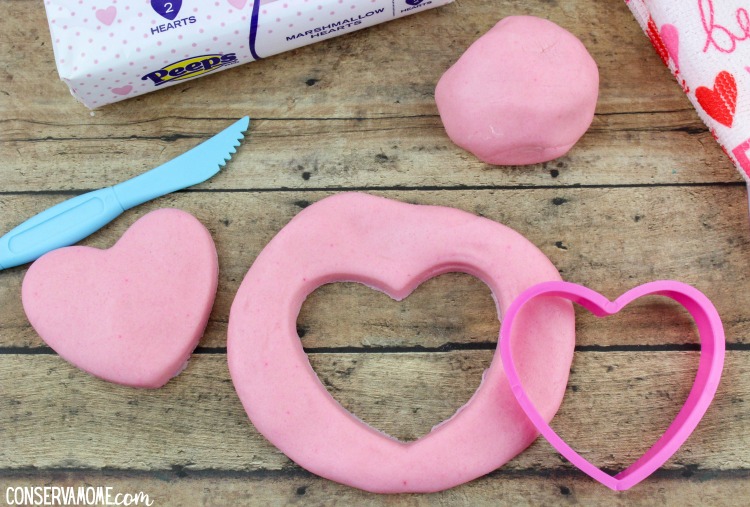 Valentine's Peeps Playdough- Edible Valentine's day Playdough recipe