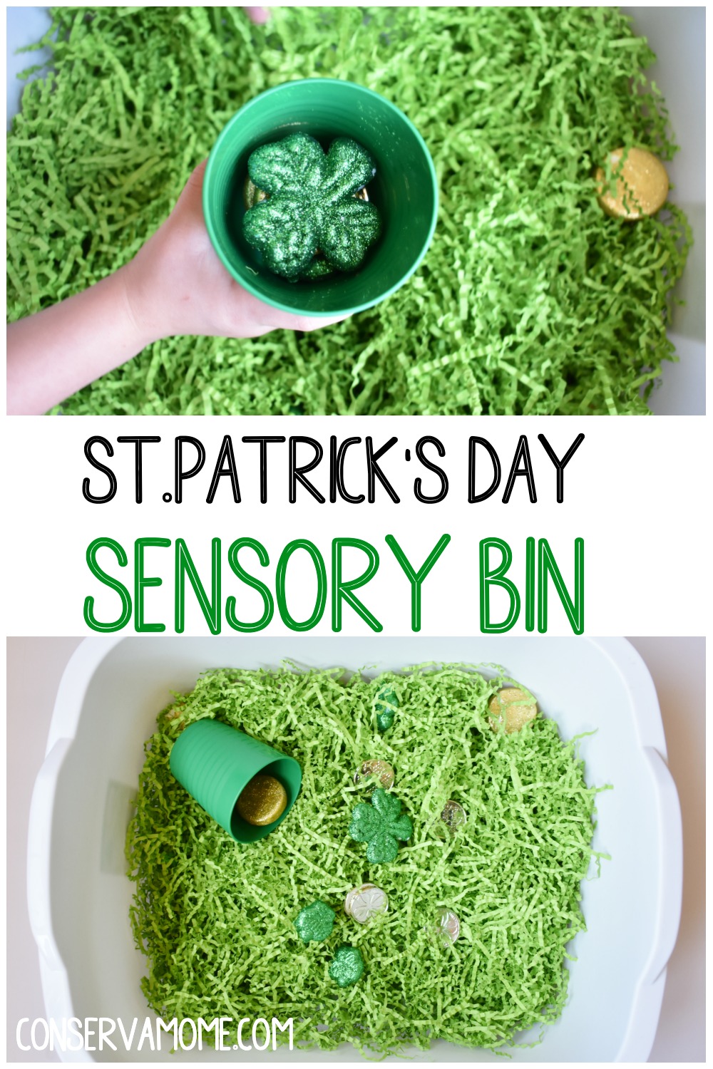 St.Patrick's Day Sensory bin idea