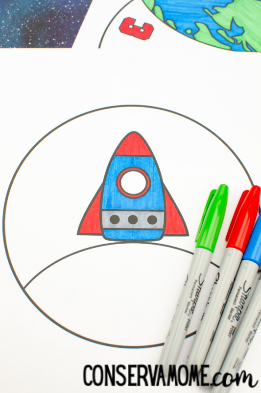 Printable Space Spinner Craft , Outer Space Craft for Kids